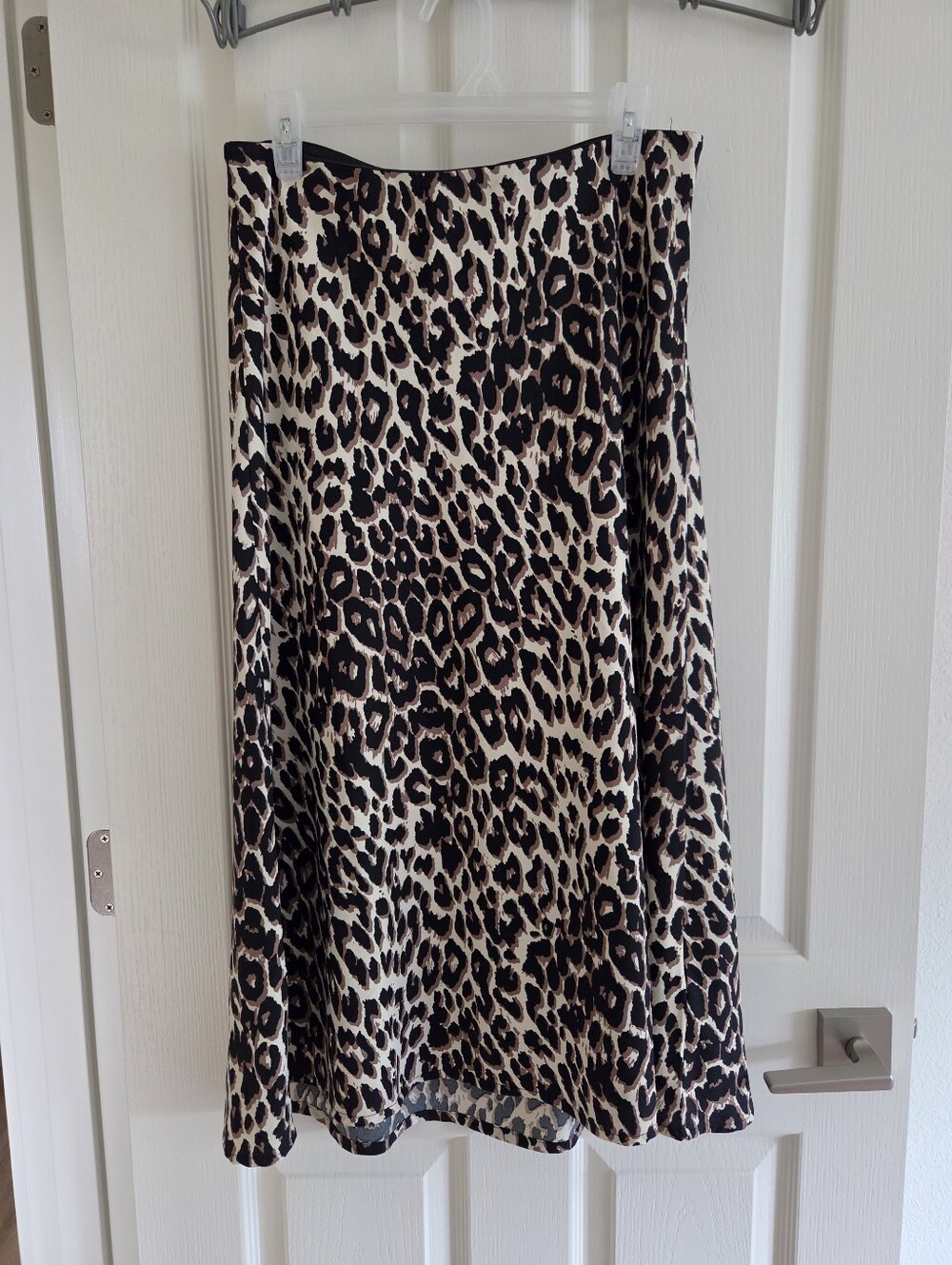 Leopard Silky Midi Skirt